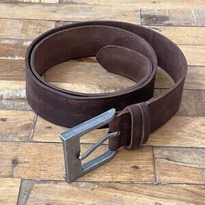 American Bison Brown Belt Mens' Sz 38 Genuine Leather Made in India